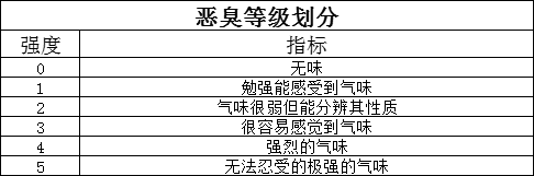 恶臭等级划分